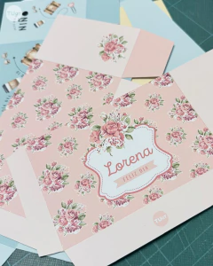 Bolsa golosinera baja imprimible flores rosas tukit - comprar online