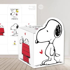 Caja cubo imprimible blanca snoopy tukit - comprar online