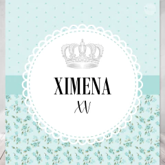 Kit imprimible coronita plata flores tiffany candy bar tukit - TuKit