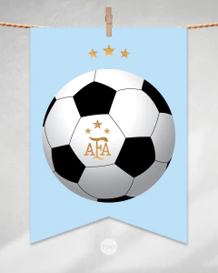 Banderines imprimibles, banderín cumpleaños futbol argentina abecedario tukit - tienda online