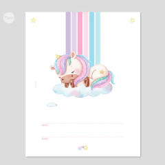 Caratulas escolares imprimibles unicornio acuarela tukit - comprar online