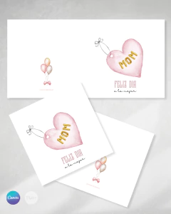 Tarjeta imprimible regalo dia de la madre 28 x 14 cm - comprar online