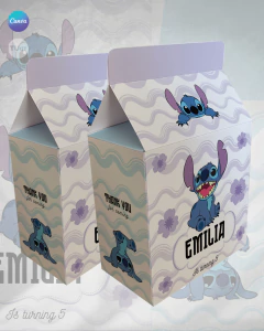 Pack dúo milk box + valijita imprimible stitch tukit en internet