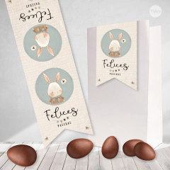 Cierra bolsa imprimible conejo pascuas acuarela tukit - comprar online