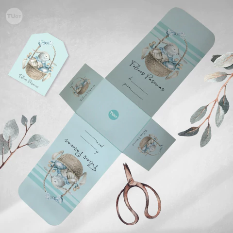 Cajita abierta decorativa golosinera imprimible felices pascuas conejito canasta tukit