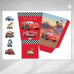 Caja pochoclera imprimible, caja autos cars, palomitas de maiz cars, cumpleaños autos tukit - comprar online