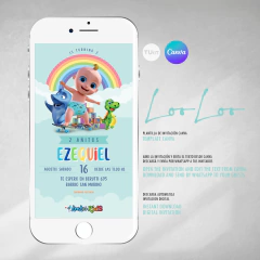 Invitacion loolookids texto editable canva tukit - comprar online