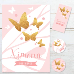 Kit imprimible mariposas doradas tukit - buy online