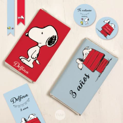 Kit imprimible snoopy celeste candy bar tukit en internet