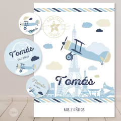 Kit imprimible viajes travel avion cumpleaños tukit - (copia) - comprar online