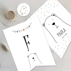 Kit imprimible oso blanco negro tukit - comprar online