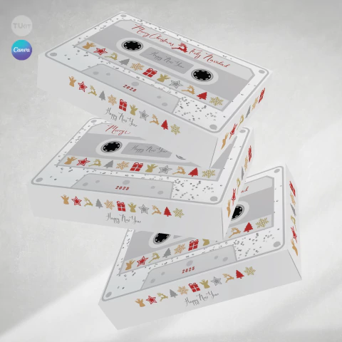 Caja cassette imprimible navidad tukit - comprar online