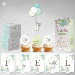 Kit imprimible gatos globos mint candy bar tukit