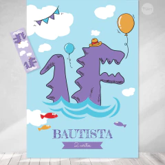 Kit imprimible monstruo de la laguna celeste lila candy bar tukit - comprar online