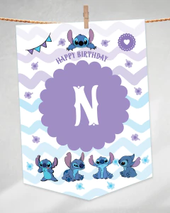 Banderines imprimibles, banderín cumpleaños stich sticht abecedario tukit - tienda online
