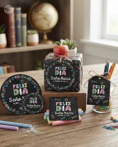 Mini kit imprimible dia del maestro tiza pizarron tukit - TuKit