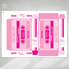 Caja cassette imprimible antiresaca rosa tukit en internet