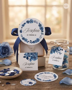 Mini kit imprimible flores azules tukit en internet