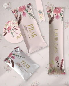 Kit imprimible flores boho acuarela tukit - TuKit