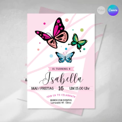 Invitacion mariposas texto editable canva tukit