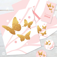 Kit imprimible mariposas doradas tukit on internet