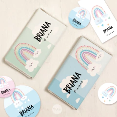 Kit imprimible arcoiris nubes rainbow candy bar tukit - TuKit