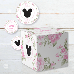 Kit imprimible minnie florcitas rosas candy bar tukit - TuKit