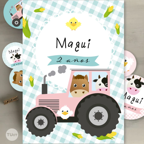 kit imprimible animalitos animales de la granja colores pasteles