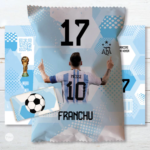 Chips bags bolsita golosinera imprimible futbol messi argentina tukit