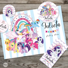 Kit imprimible my little pony pequeño pony rosa celeste lila tukit - TuKit