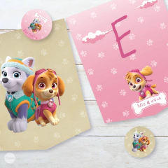 Kit imprimible patrulla de cachorros paw patrol rosa pink beige candy bar - TuKit