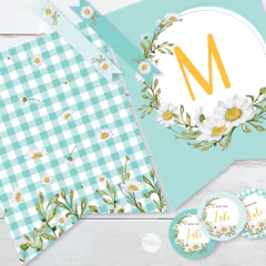 Kit imprimible margaritas flores vichy tukit - (copia) - TuKit
