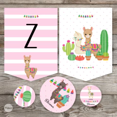 Kit imprimible animalitos del norte llamas cactus rosa tukit en internet