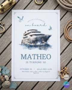 Invitacion editable yacht, invitación barco, invitaciones cumpleaños board, party on board, tukit - comprar online