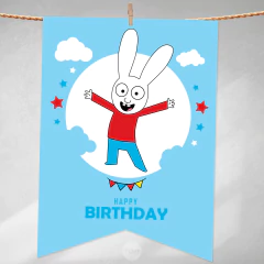 Imagen de Pennant banner banderines simon el conejo abecedario tukit