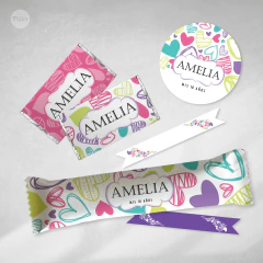 Kit imprimible corazones de colores tukit - comprar online