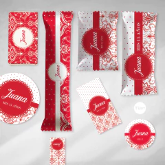 Kit imprimible bulgaro trama rojo blanco tukit en internet