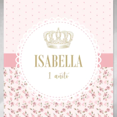 Kit imprimible flores rosas coronita dorada candy bar tukit - TuKit