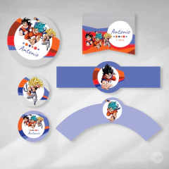 Kit imprimible dragonball dragon ball goku candy bar tukit - TuKit
