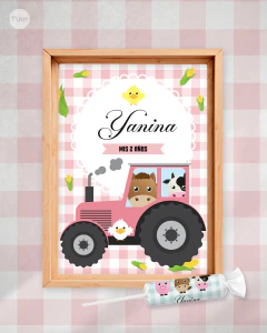 Kit imprimible animalitos de la granja colores pasteles candy bar tukit