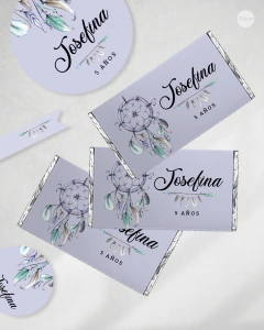 Kit imprimible boho lila acuarela tukit