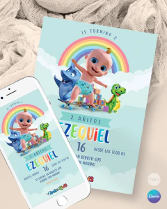 Invitacion loolookids texto editable canva tukit