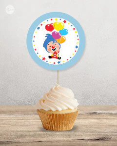 Adorno para cupcake, circulo multiuso, payaso plim plim tukit en internet