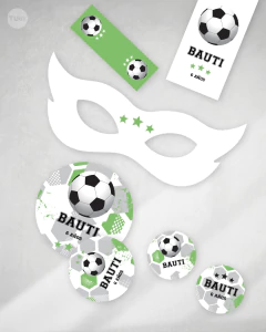 Kit Imprimible futbol pelota verde blanco negro candy bar - comprar online