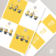 Tarjeton y envoltorio chocolatin imprimible minions dia del amigo tukit - TuKit