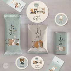 Kit imprimible animales del bosque acuarela tukit - tienda online