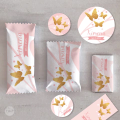 Kit imprimible mariposas doradas tukit - TuKit