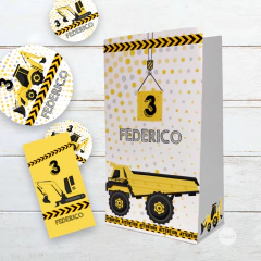 Kit imprimible construccion excavadoras tractor tukit - TuKit