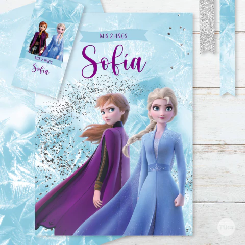 kit imprimible frozen party bundle, party supplies, princesas, banderines, cartel, caja cubo, Anna, nieve, frio, nieve