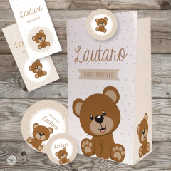 Kit imprimible osito bebe candy bar tukit - online store